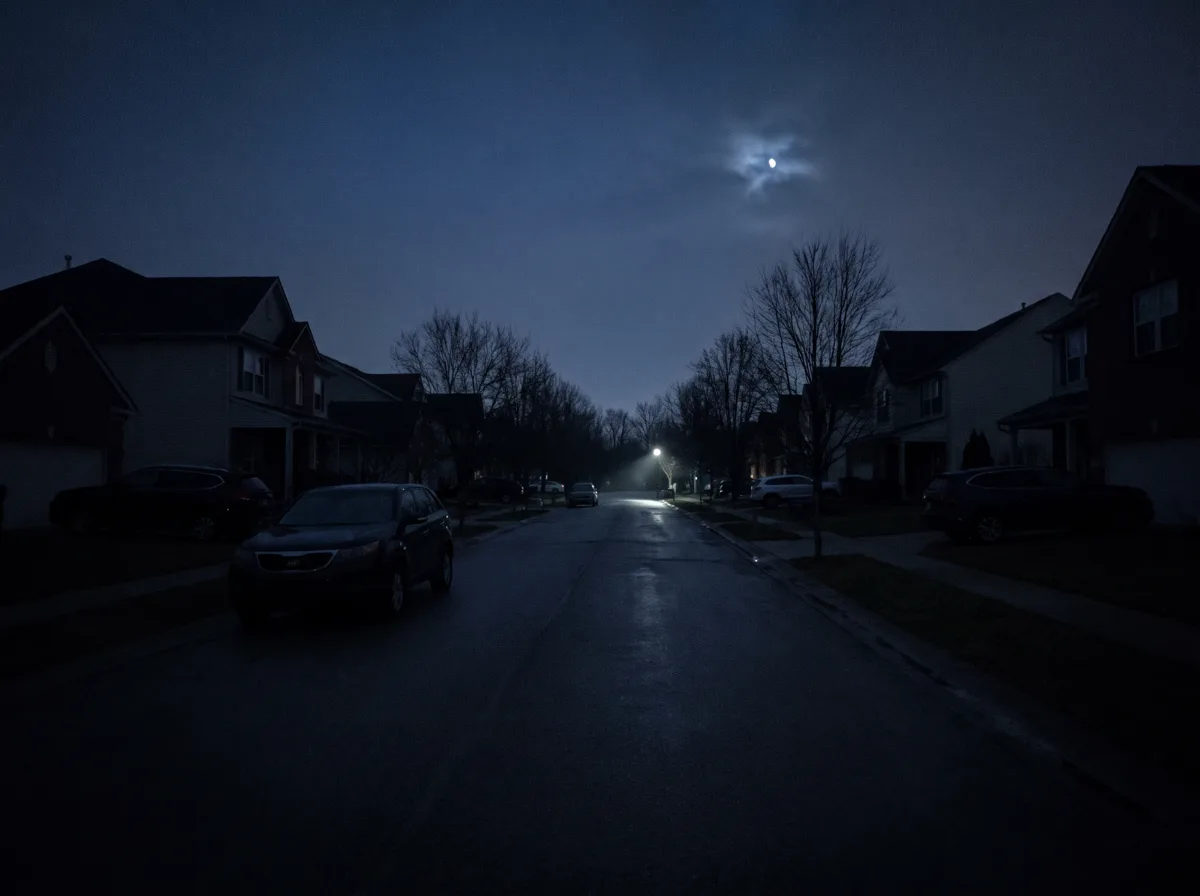 Home lit by lantern during a blackout